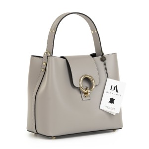 Geanta dama din piele naturala DiAmanti Alice Taupe Deschis